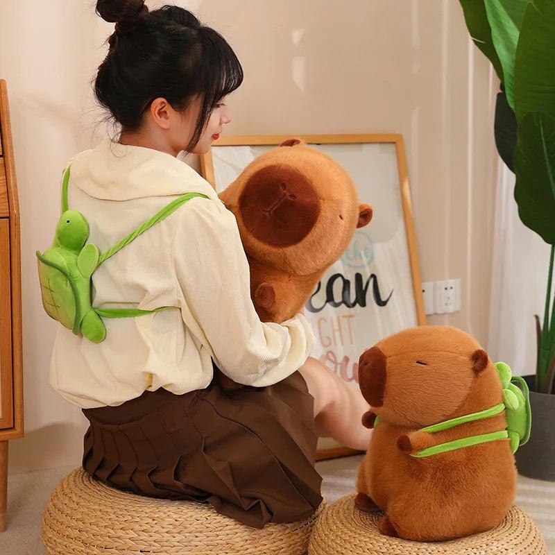 Capybara Plushies with a tiny Turtle Backpack | New - MoeMoeKyun