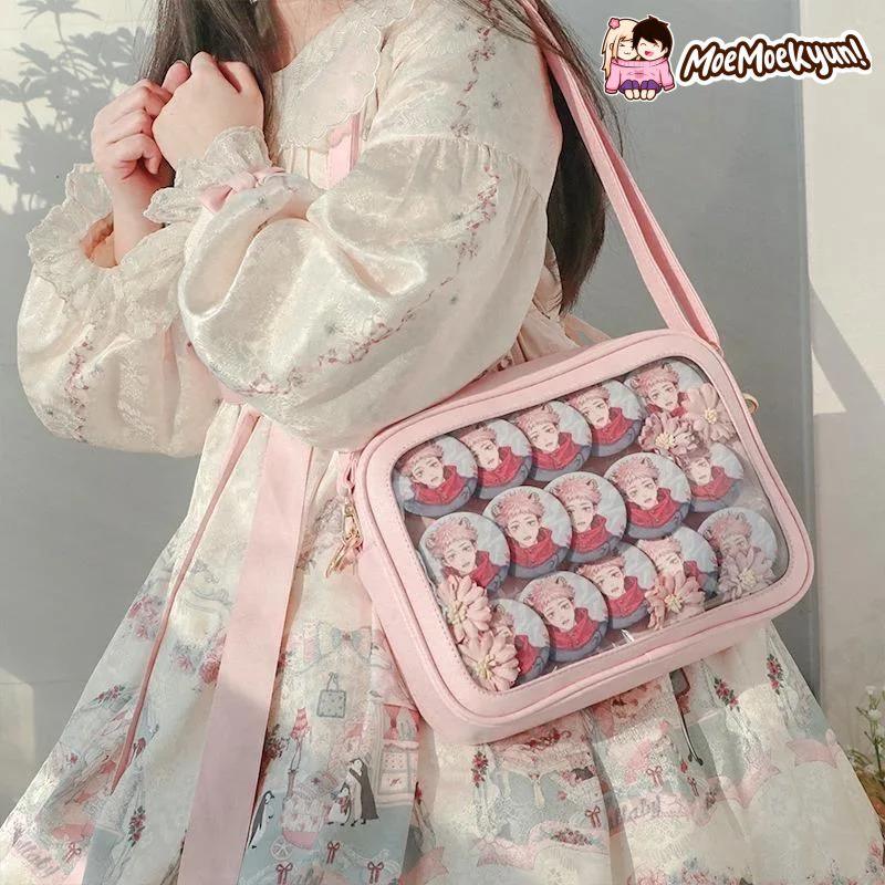 Ita Bag Hart Japanse Tassen Kawaii Grote Schoudertas, Kawaii Grote Anime JK Meisje Schooltas Portemonnee Canvas voor Meisjes, Japanse Schooltas, Meisje Bagage Bag, Anime School Bag (Rose Red Ribbon Ita Bag Hart Japanse Tassen Kawaii Grote Schoudertas, Kawaii Grote Anime JK Meisje Schooltas Portemonnee Canvas voor Meisjes, Japanse Schooltas, Meisje Bagage Bag, Anime School Bag (Rose Red Ribbon