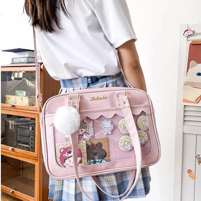 Japanese High School Shoulder Ita Bag Pink