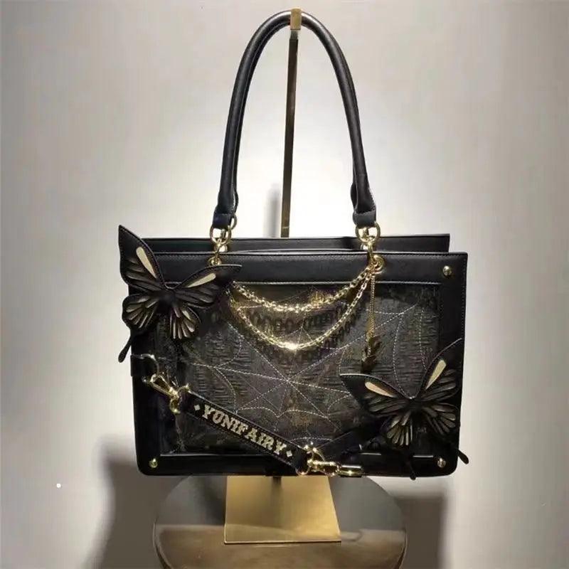 Borsa Donna a Mano e a Spalla POLLINI Linea Heritage Butterfly Nero e Rosso a sconto Borsa Donna a Mano e a Spalla POLLINI Linea Heritage Butterfly Nero e Rosso a sconto
