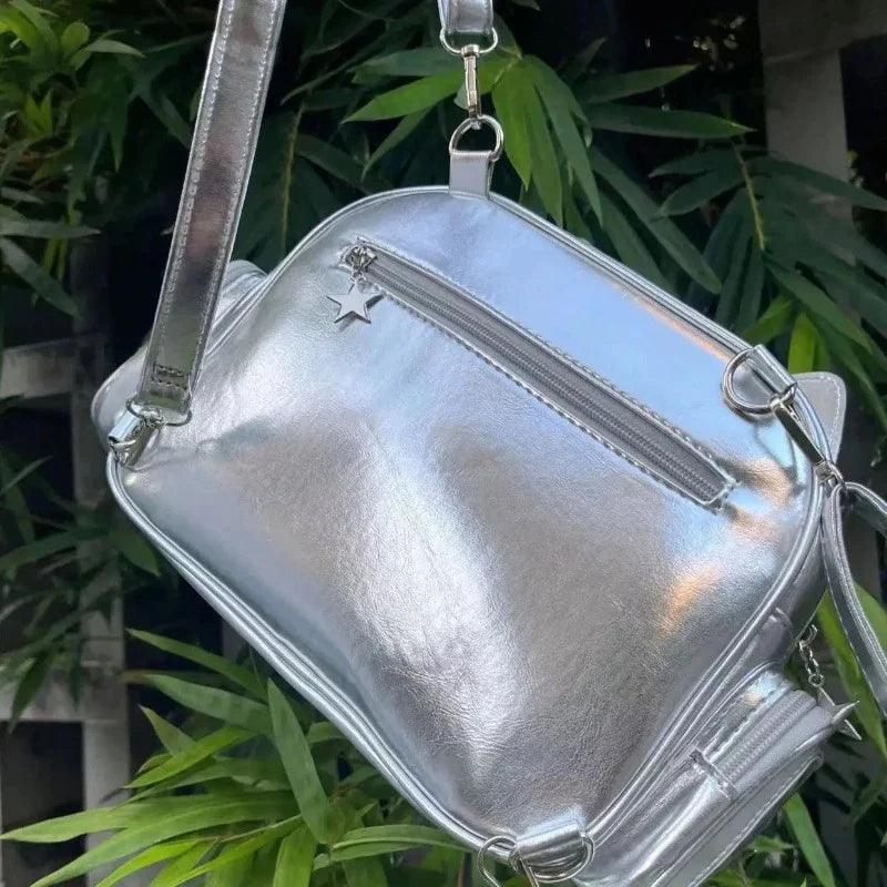 Silver Cat Ita Backpack Harajuku Style - MoeMoeKyun